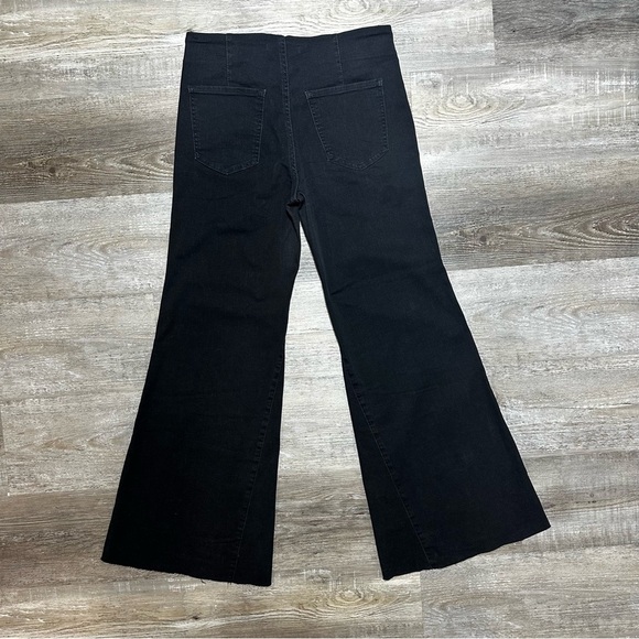 Free People Drapey A Line Pull On  Bell Bottoms Flare Jeans 29 Black ob890046 - Picture 5 of 9
